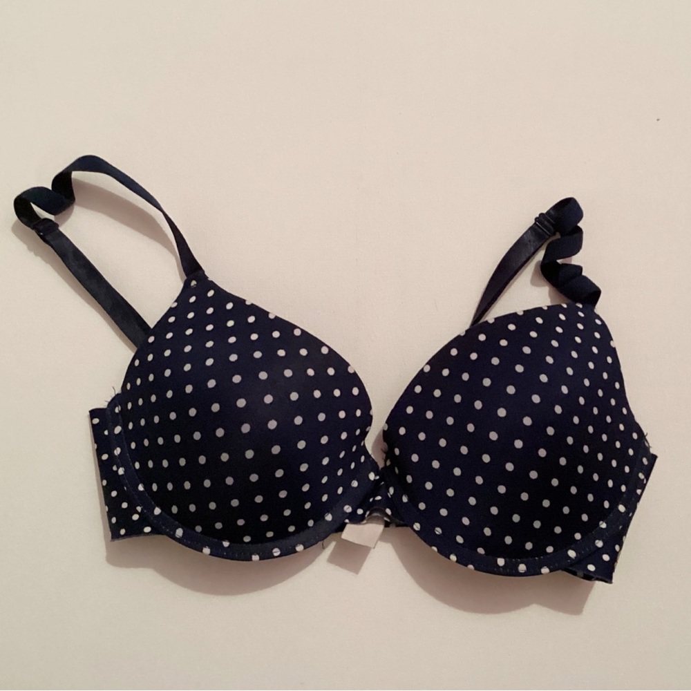 Navy Polka Dot Push-Up Bra - Women Intimates & Sleepwear